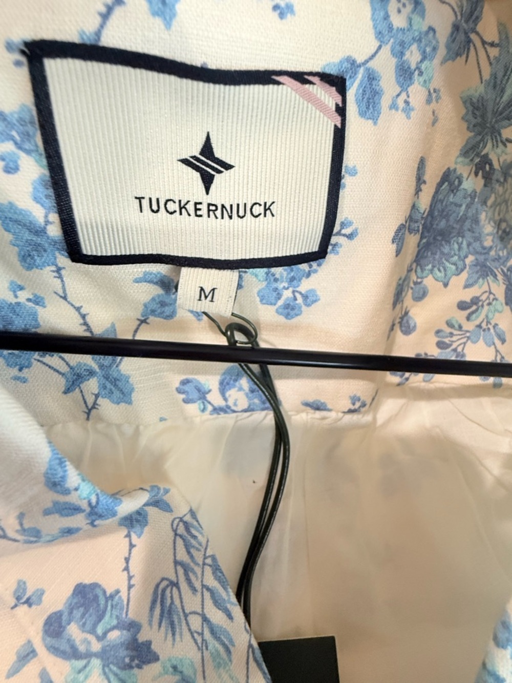 Tuckernuck NWT Forget Me Not Blue Floral Bellamy Midi Dress Line Cotton Size M - Picture 8 of 12